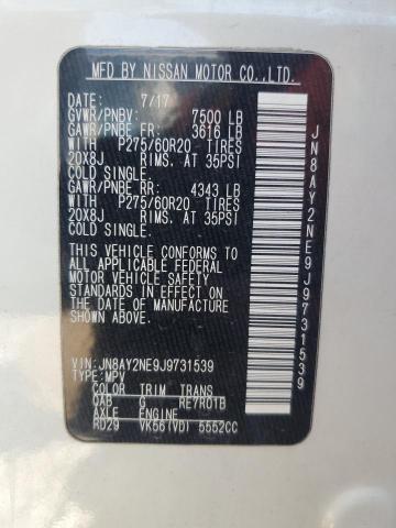 JN8AY2NE9J9731539 - 2018 NISSAN ARMADA PLATINUM 白色 照片 13