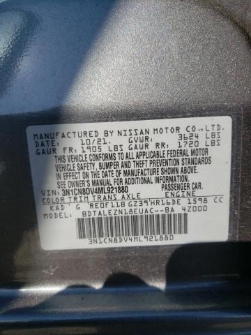 3N1CN8DV4ML921880 - 2021 NISSAN VERSA S GRAY photo 12