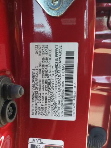 5J6RW1H84NA014615 - 2022 HONDA CR-V EXL RED photo 12