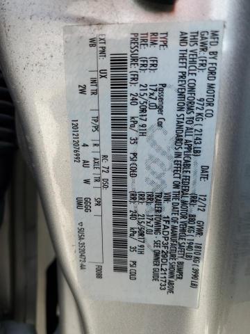 1FADP3F29DL211733 - 2013 FORD FOCUS SE SILVER photo 12