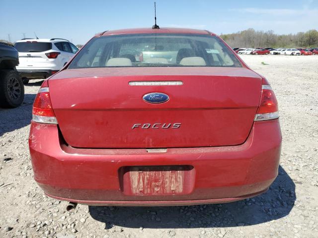 1FAHP3EN1BW200136 - 2011 FORD FOCUS S RED photo 6