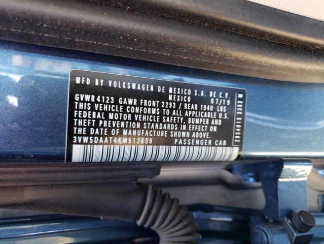 3VW5DAAT4KM512639 - 2019 VOLKSWAGEN BEETLE S BLUE photo 12