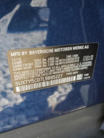 5UXTY5C07L9B85227 - 2020 BMW X3 XDRIVE30I BLUE photo 14