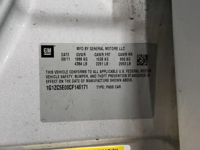 1G1ZC5E00CF146171 - 2012 CHEVROLET MALIBU 1LT 银色 照片 13