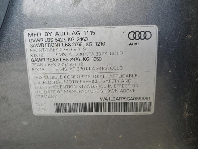 WA1L2AFP9GA085680 - 2016 AUDI Q5 PREMIUM PLUS GRAY photo 14