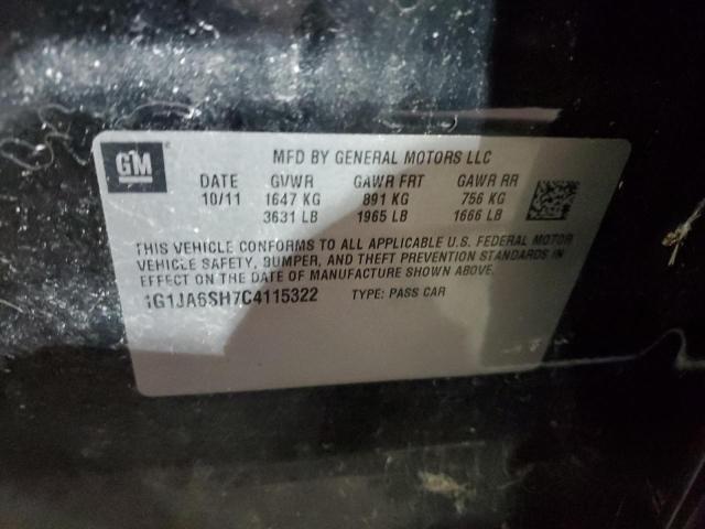 1G1JA6SH7C4115322 - 2012 CHEVROLET SONIC LS 黑色 照片 12