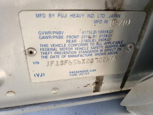 JF1SF656X2G722695 - 2002 SUBARU FORESTER S SILVER photo 13