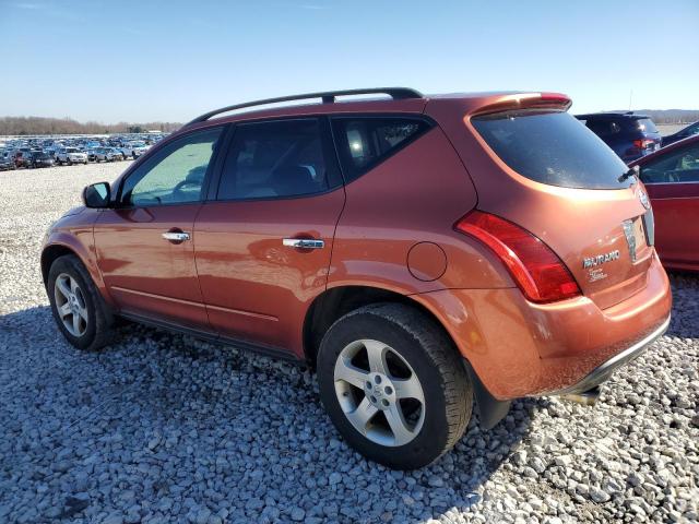 JN8AZ08W45W427306 - 2005 NISSAN MURANO SL ORANGE photo 2