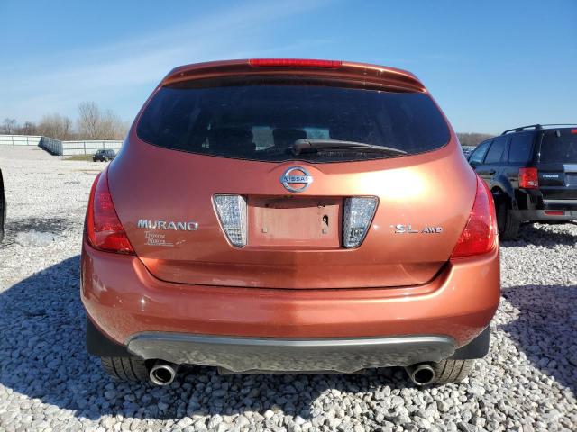 JN8AZ08W45W427306 - 2005 NISSAN MURANO SL ORANGE photo 6