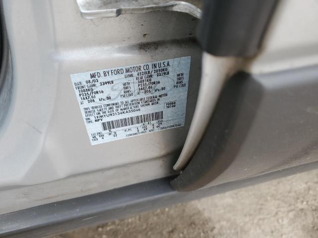 1FMYU93134KA55046 - 2004 FORD ESCAPE XLT SILVER photo 12