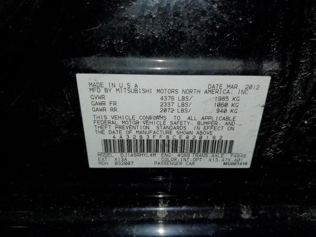 4A32B3FF8CE020162 - 2012 MITSUBISHI GALANT ES BLACK photo 12