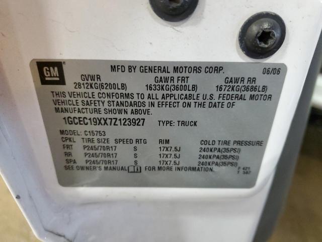 1GCEC19XX7Z123927 - 2007 CHEVROLET SILVERADO C1500 CLASSIC Ağ foto 12