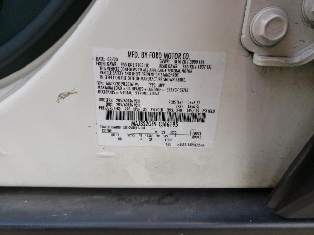 MAJ3S2GE9LC366195 - 2020 FORD ECOSPORT SE Biały zdjęcie 13