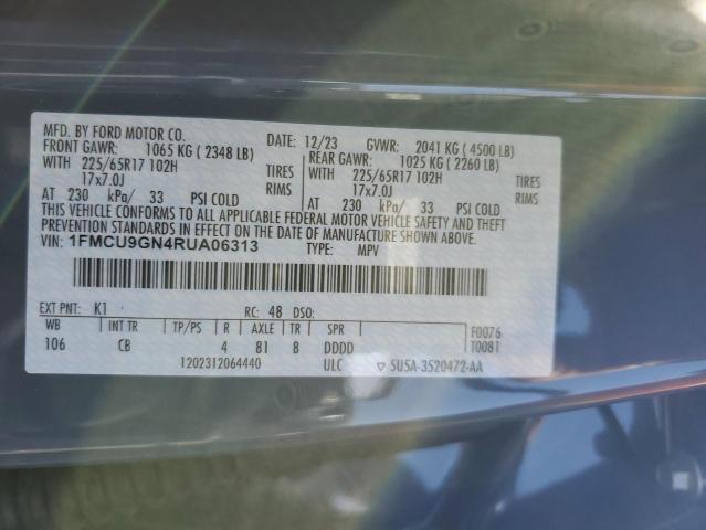 1FMCU9GN4RUA06313 - 2024 FORD ESCAPE ACTIVE ნაცრისფერი ფოტო 13