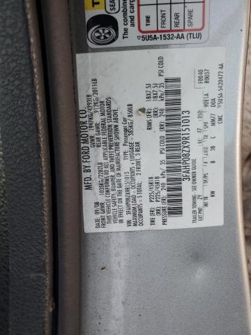 3FAHP08ZX9R151013 - 2009 FORD FUSION SEL SILVER photo 13