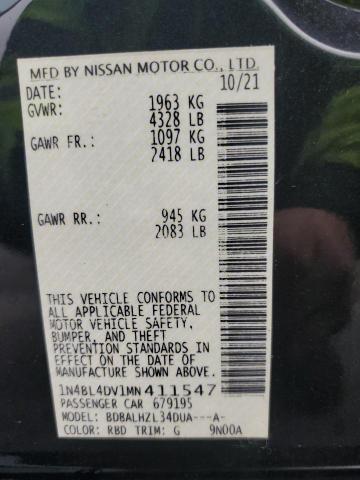 1N4BL4DV1MN411547 - 2021 NISSAN ALTIMA SV CHARCOAL photo 12