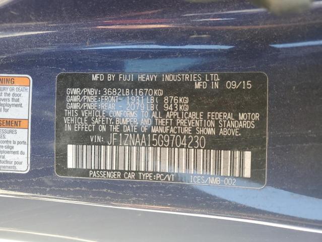 JF1ZNAA15G9704230 - 2016 TOYOTA SCION FR-S BLUE photo 13