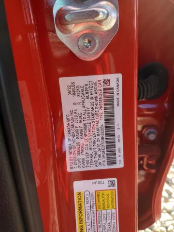 2HGFE2F53NH592654 - 2022 HONDA CIVIC SPORT RED photo 13