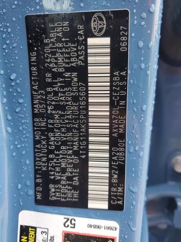 4T1G11AK5PU165607 - 2023 TOYOTA CAMRY SE NIGHT SHADE BLUE photo 12