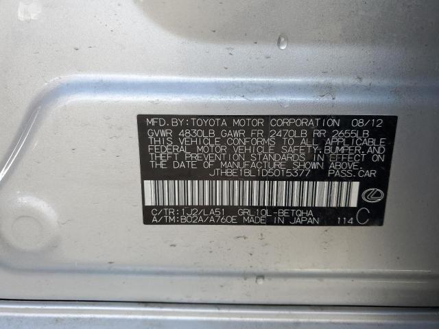 JTHBE1BL1D5015377 - 2013 LEXUS GS 350 SILVER photo 12