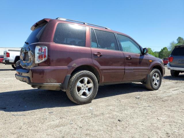 2HKYF18517H513858 - 2007 HONDA PILOT EXL MAROON photo 3