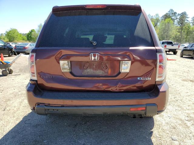 2HKYF18517H513858 - 2007 HONDA PILOT EXL MAROON photo 6