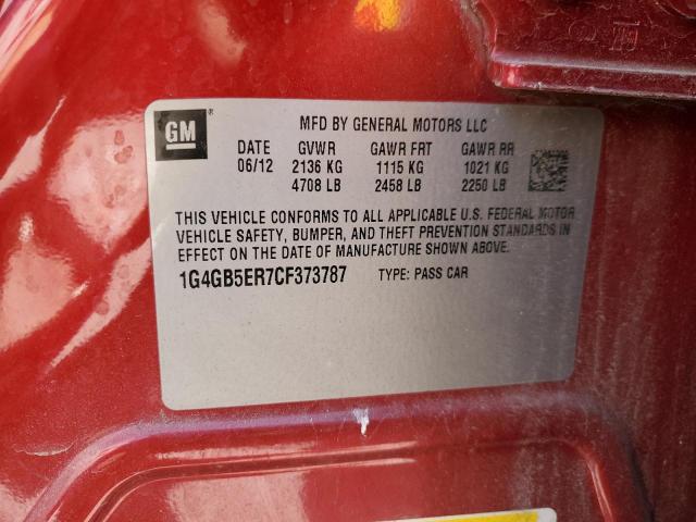 1G4GB5ER7CF373787 - 2012 BUICK LACROSSE CONVENIENCE Qırmızı foto 13