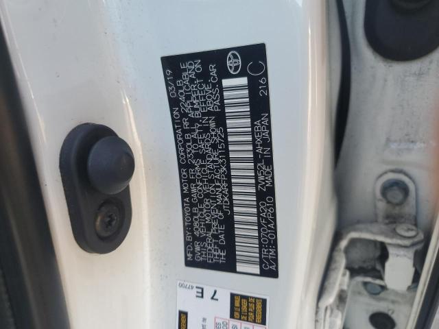 JTDKARFP3K3115725 - 2019 TOYOTA PRIUS PRIM 白色 照片 12