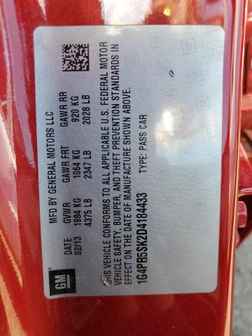 1G4PR5SK2D4184433 - 2013 BUICK VERANO CONVENIENCE RED photo 13