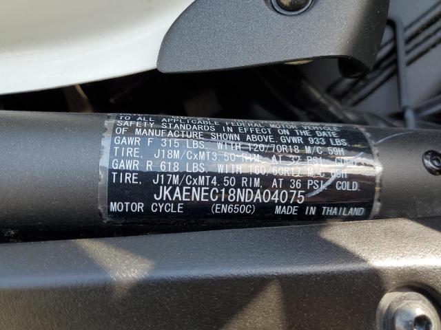 JKAENEC18NDA04075 - 2022 KAWASAKI EN650 C SILVER photo 9