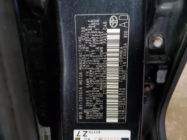 2T1KR32E96C600443 - 2006 TOYOTA COROLLA MA XR BLACK photo 12