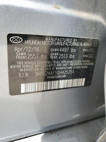 5NPE24AF5GH425754 - 2016 HYUNDAI SONATA SE GRAY photo 12