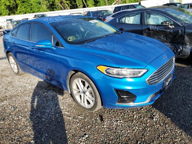 3FA6P0CD7LR151996 - 2020 FORD FUSION SEL BLUE photo 4