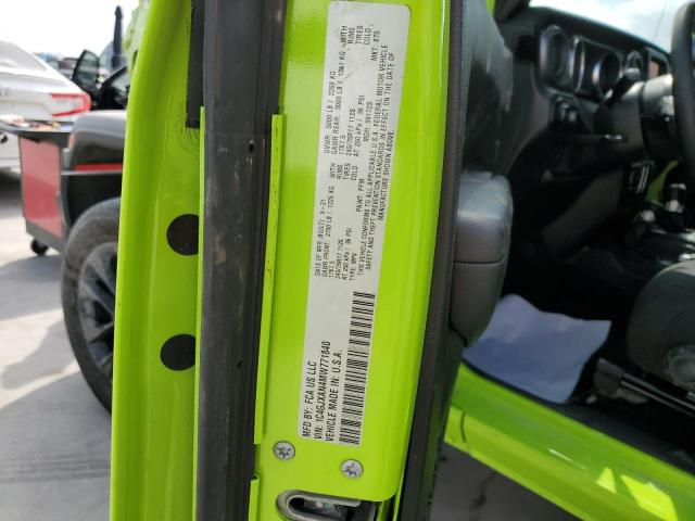 1C4GJXAN4MW771840 - 2021 JEEP WRANGLER SPORT GREEN photo 12