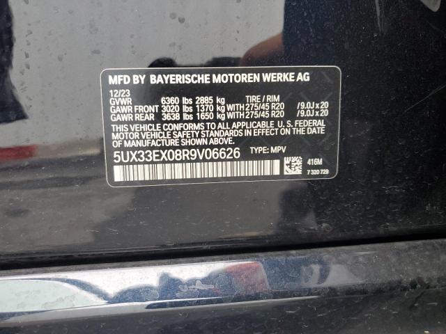 5UX33EX08R9V06626 - 2024 BMW X6 XDRIVE40I BLACK photo 13
