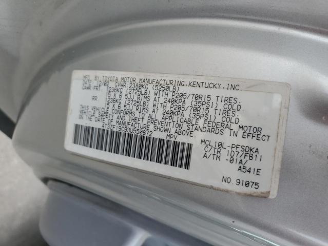 4T3ZF19C93U550872 - 2003 TOYOTA SIENNA CE SILVER photo 14