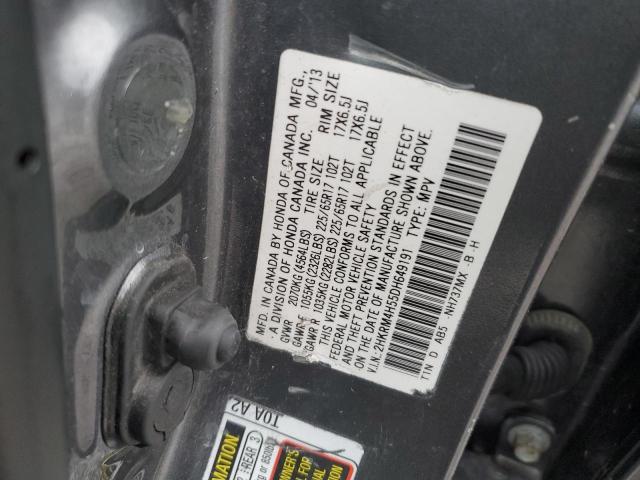 2HKRM4H55DH649191 - 2013 HONDA CR-V EX GRAY photo 12