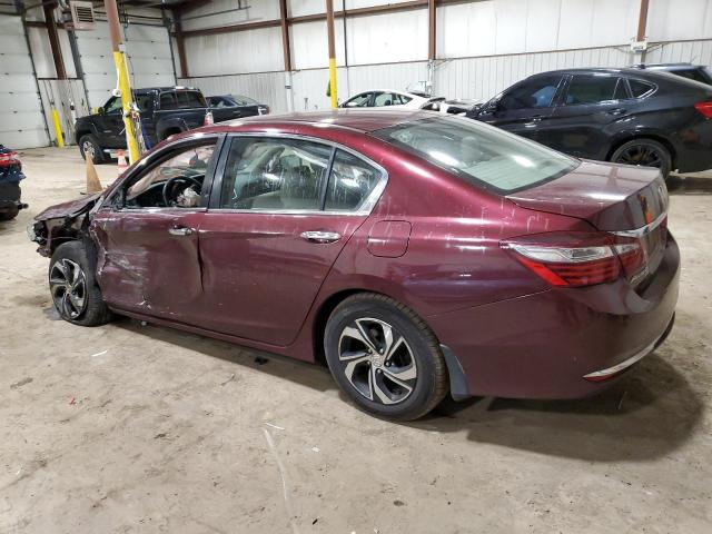 1HGCR2F32HA175275 - 2017 HONDA ACCORD LX BURGUNDY photo 2