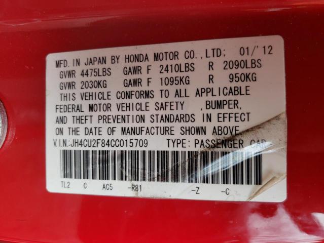 JH4CU2F84CC015709 - 2012 ACURA TSX SE RED photo 12