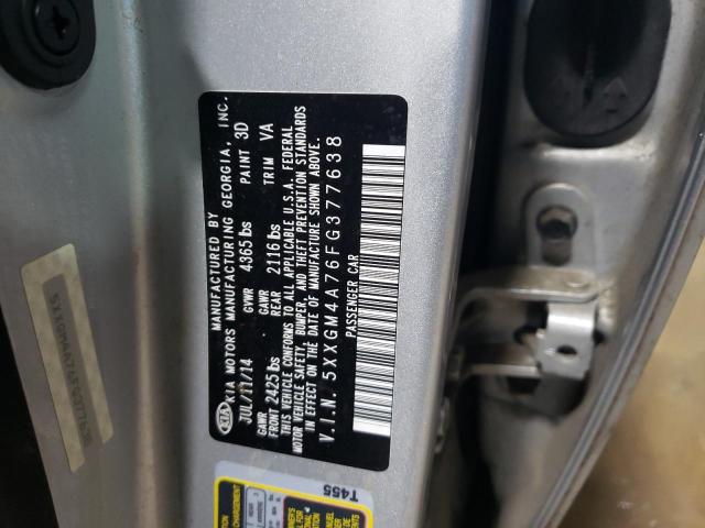 5XXGM4A76FG377638 - 2015 KIA OPTIMA LX SILVER photo 12