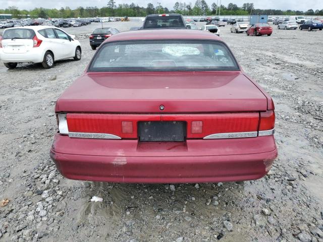 1MELM62W2SH654376 - 1995 MERCURY COUGAR XR7 RED photo 6