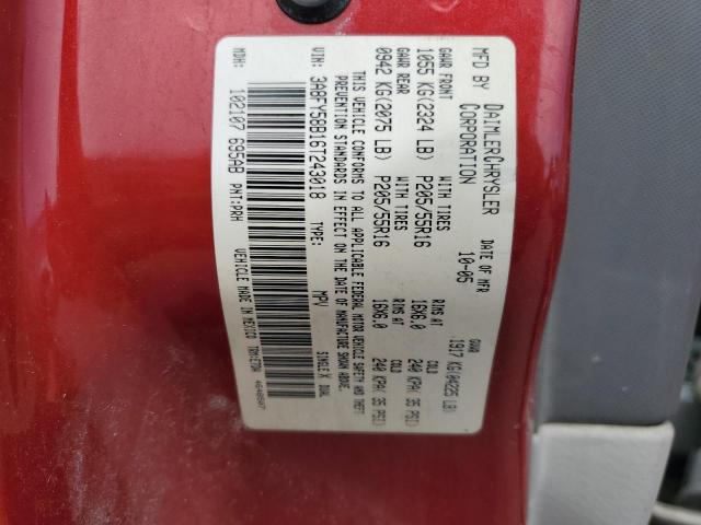 3A8FY58B16T243018 - 2006 CHRYSLER PT CRUISER TOURING RED photo 12