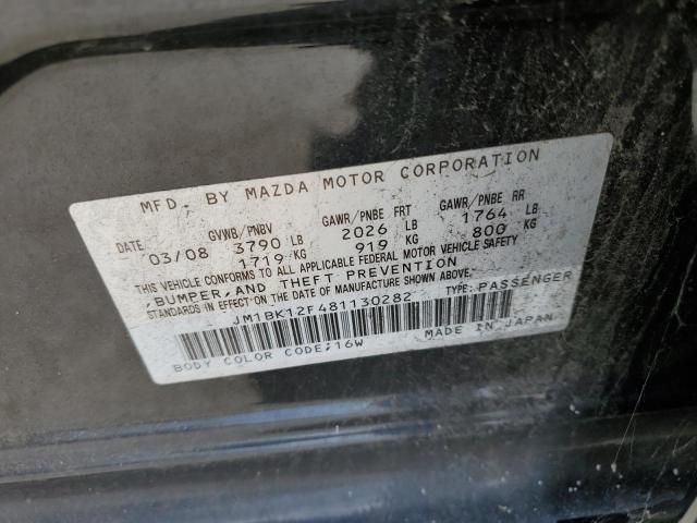 JM1BK12F481130282 - 2008 MAZDA 3 I BLACK photo 13