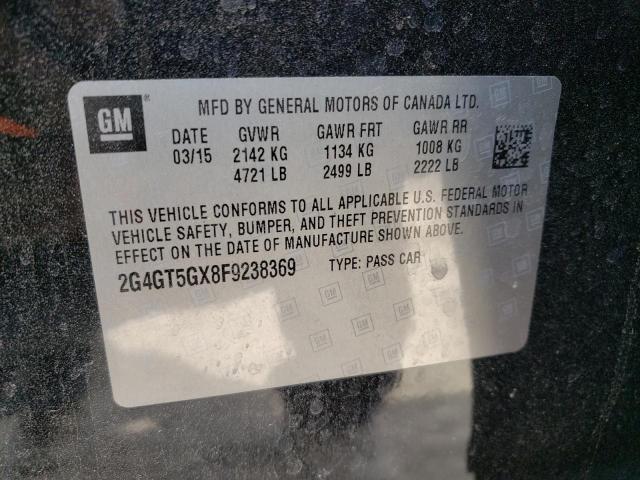 2G4GT5GX8F9238369 - 2015 BUICK REGAL GS Қара фото 12