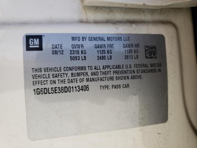 1G6DL5E38D0113406 - 2013 CADILLAC CTS PERFORMANCE COLLECTION Белый фото 12