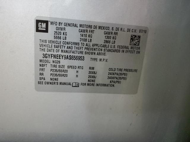 3GYFNEEY9AS656953 - 2010 CADILLAC SRX PERFORMANCE COLLECTION Күміс фото 13