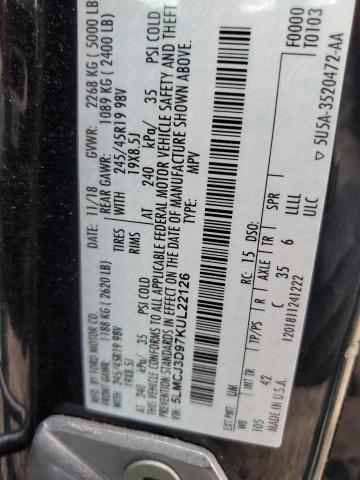 5LMCJ3D97KUL22126 - 2019 LINCOLN MKC RESERVE Qara foto 12