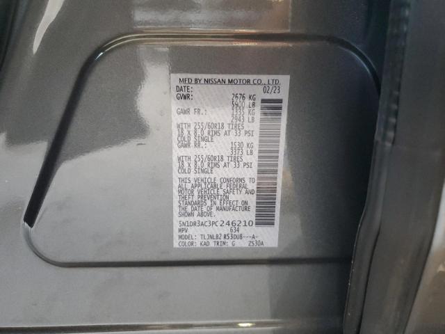 5N1DR3AC3PC246210 - 2023 NISSAN PATHFINDER S 银色 照片 12