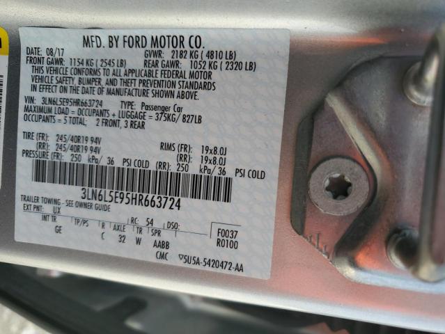 3LN6L5E95HR663724 - 2017 LINCOLN MKZ RESERVE ვერცხლისფერი ფოტო 13