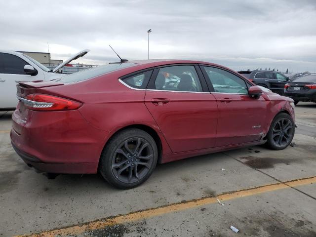 3FA6P0LU8JR233149 - 2018 FORD FUSION SE HYBRID RED photo 3